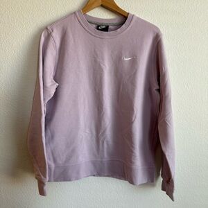 Nike Pastel Lavender Crewneck Sweatshirt Minimal Swoosh Athleisure Size Large